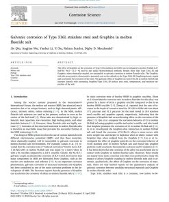Galvanic corrosion of Type 316L stainless steel and Graphite in molten fluoride salt - eBook PDF